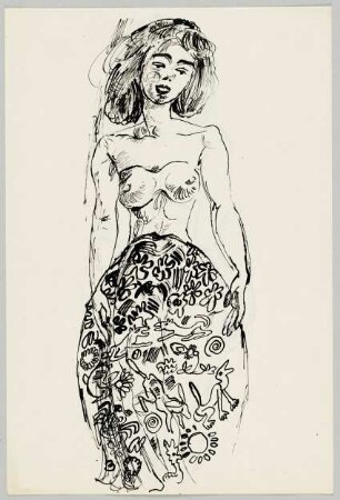[Frau mit ornamentalem Rock]