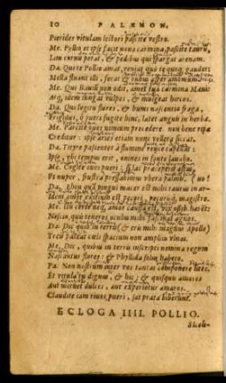 Ecloga IIII. Pollio.
