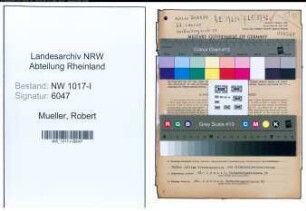 Entnazifizierung Robert Mueller , geb. 22.08.1914 (Friseur)
