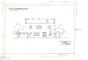 Gsaenger, Gustav; München - Obermenzing; Landhaus Dr. H. Dobner - Entwurf, Ostseite (Ansicht)