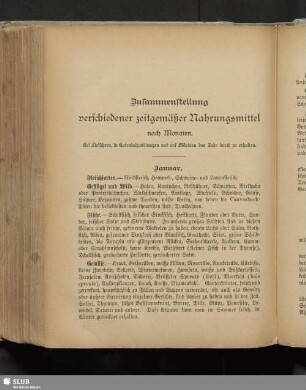 Zusammenstellung verschiedener zeitgemäßer Nahrungsmittel nach Monaten