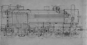 2-C-Heißdampf-Personenzug-Lokomotive, Konstruktionszeichnung : Technikgeschichte | Maschinenbau | Verkehrswesen | Eissenbahnwesen | Dampflokomotiven