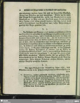 §. 5. [Vorbereitungen zum Kriege in Teutschland]