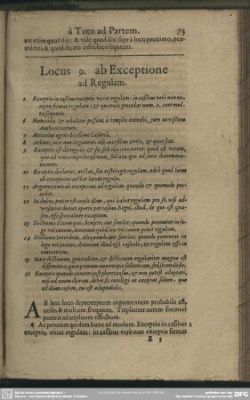 Locus 9. ab Exceptione ad Regulam