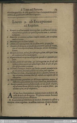 Locus 9. ab Exceptione ad Regulam