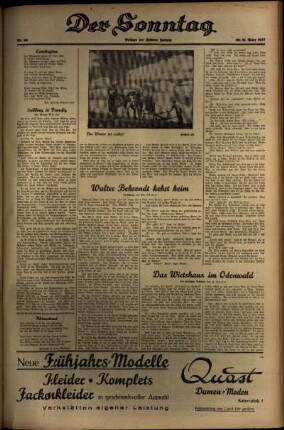 Dritte Ausgabe vom Sonntag, den 21. März 1937.
