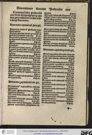 Annotatio capitulorum prime partis.