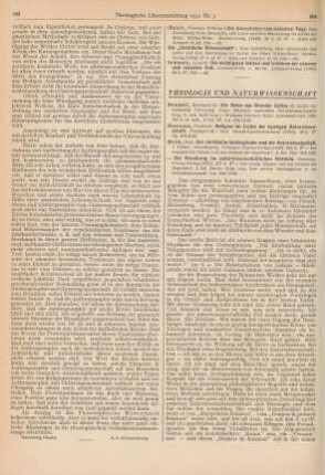 Theologie und Naturwissenschaft