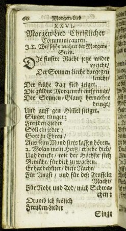 Morgen-Lied Christlicher Communicanten.