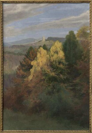 Herbstlandschaft mit Rundtempel