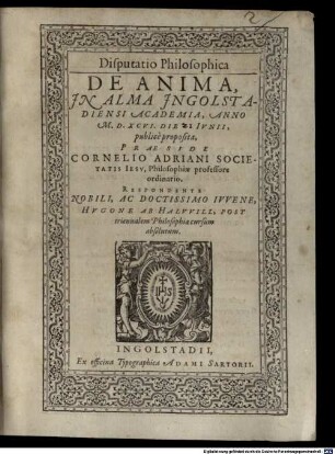 Disp. philos. de anima