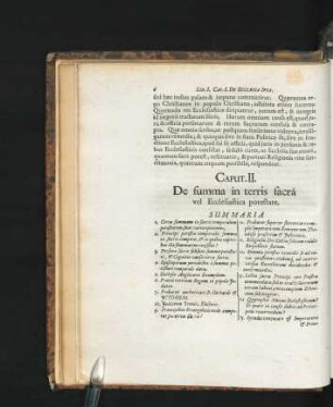 Caput II. De summa in terris sacra vel Ecclesiastica potestate.