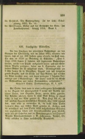 XIII. Lausitzische Miscellen