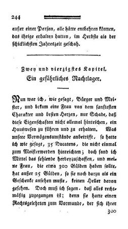 Zwey und vierzigstes Kapitel. - Ein gefährliches Nachtlager