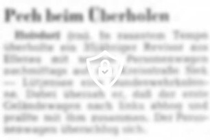Pech beim Überholen