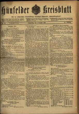 Ausgabe vom Donnerstag, den 05. Dezember 1918.