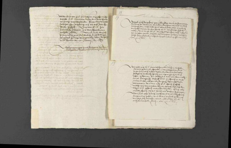 Bemühungen Herzog Christophs von Württemberg und Pfalzgraf Wolfgangs um den in spanischer Gefangenschaft befindlichen Rhein- und Wildgrafen Johann Philipp auszulösen und nach zweijähriger Verstrickung wieder zu befreien.