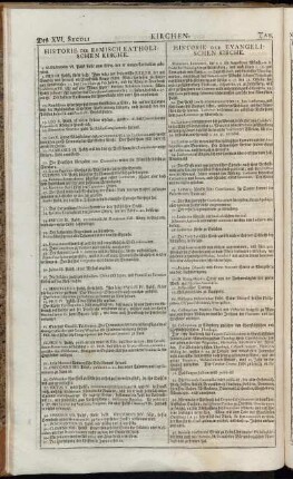 Tab. XVII. Kirchen- und Gelehrte Historie. Des XVI. Seculi