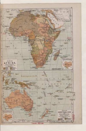Karte von Australien und Polynesien