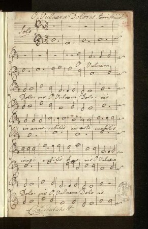 O Vulnera Doloris. Carissimi.