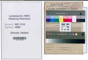 Entnazifizierung Herbert Schulze , geb. 07.09.1899 (Kaufmaennischer Angestellter)