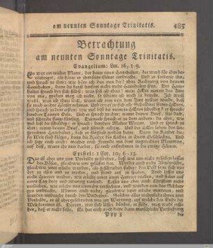 Betrachtung am neunten Sonntage Trinitatis.