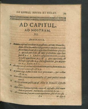 Ad Capitul. Ad Nostram. III.