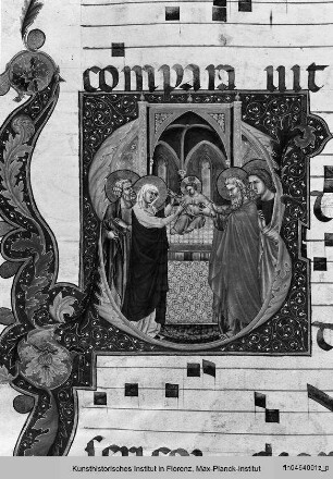 Graduale A aus San Domenico, Perugia : Initale S mit der Darbringung im Tempel