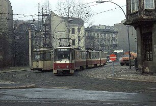 Berlin: Montbijou Platz mit Straßenbahnen