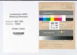 Entnazifizierung Oskar Krieter, geb. 18.04.1904 (Angest.)