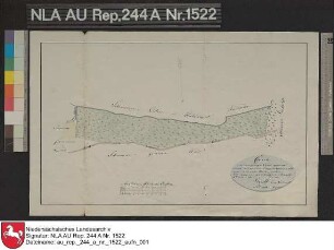 Lage der Gemeindeweide bei SCHIRUM am Weg von Schirum nach Ihlow Kolorierte Zeichnung von Deuth und Braun Papier Format 48,2x30,5 M 1:5.020