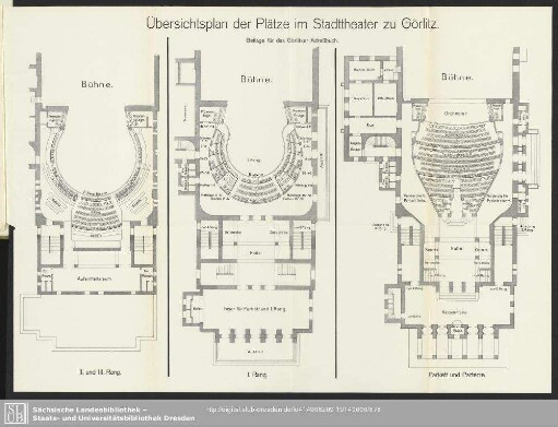 Übersichtsplan der Plätze im Stadttheater zu Görlitz