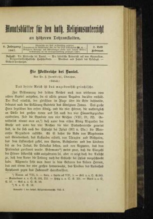 ¬Die¬ Weltreiche bei Daniel : (Schluß)