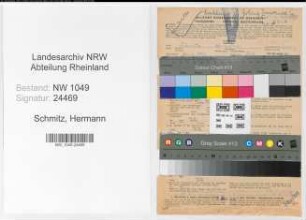 Entnazifizierung Hermann Schmitz , geb. 12.02.1893 (Buchhalter)