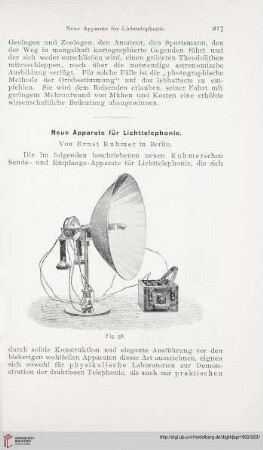 17: Neue Apparate für Lichttelephonie