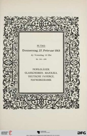 III. Tag: Donnerstag, 27. Februar 1913