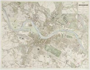 Stadtplan von Dresden, 1:10 000, Lithographie, 1915 : Plan von Dresden / bearb. vom Vermessungsamte der Stadt Dresden. Wolf. - 29. Aufl.. - 1:10 000. - Leipzig ; Berlin : Giesecke & Devrient , 1915. - 1 Kt. : mehrfarb. ; 121 x 92 cm, gefaltet