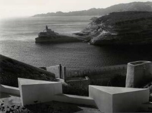 Blick zum Leuchtturm in Bonifacio