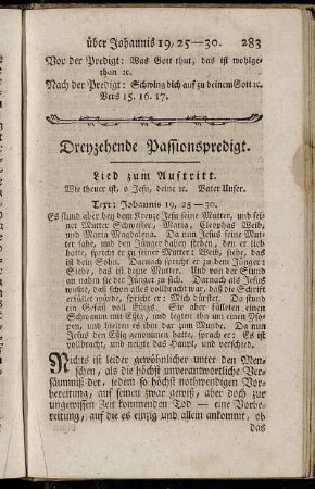 Dreyzehende Passionspredigt.