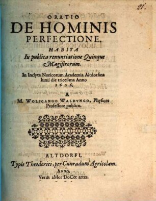 Oratio de hominis perfectione