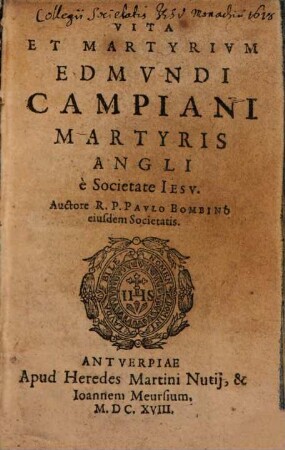 Vita et Martyrium Edmundi Campiani