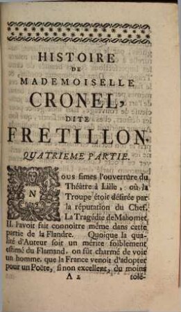 Histoire De Mademoiselle Cronel Dite Fretillon, Actrice de la Comédie de Roüen, 4