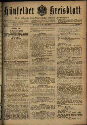 Ausgabe vom Samstag, den 16. März 1918.