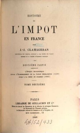 Histoire de l'impôt en France, 2