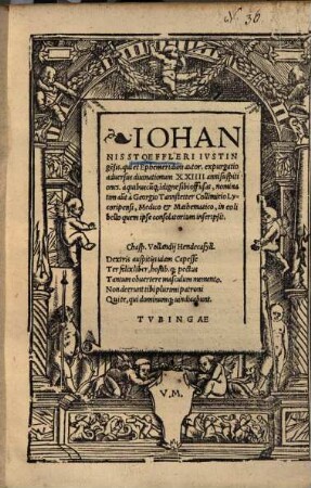Johannis Stoeffleri Justingensis qui et Ephemeridum Autor Expurgatio adversus divinationum XXIIII anni suspitiones ...