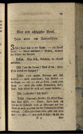 Vier und achtzigster Brief. Jesus unter den Auserwählten.