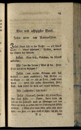Vier und achtzigster Brief. Jesus unter den Auserwählten.