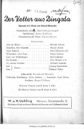 Der Vetter aus Dingsda