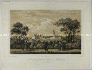 Ansicht des fürstlichen Schlosses zu Waldenburg vor dem Brand am 5. April 1848