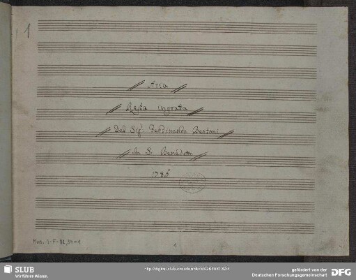 Armida abbandonata. Excerpts - Mus.1-F-82,34-1 : S, orch, b